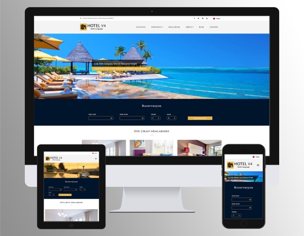 Otel & Konaklama Web Sitesi Scripti (Rezervasyon Sistemli)