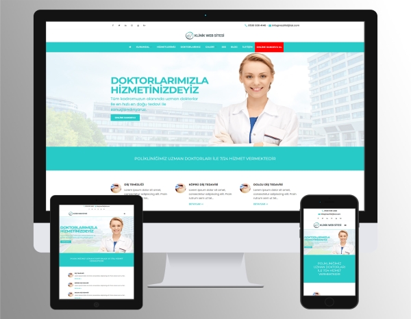 Özel Klinik & Sağlık Merkezi Web Sitesi Scripti (Randevu Sistemli)