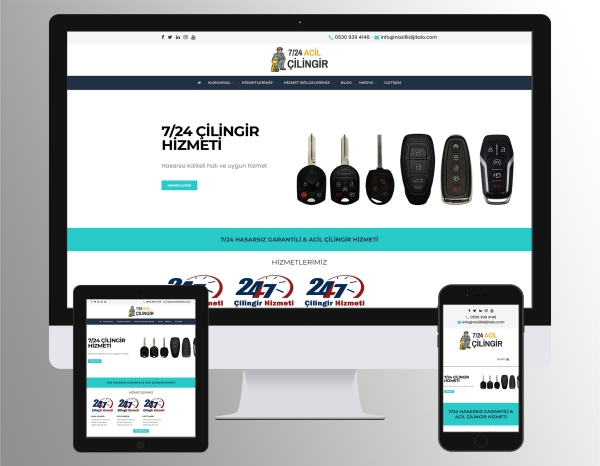 Çilingir & Anahtarcı Web Sitesi Scripti (7/24 Servis Odaklı)