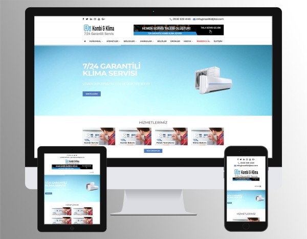 Kombi & Klima Servisi Web Sitesi Scripti (Servis Talep Sistemli)