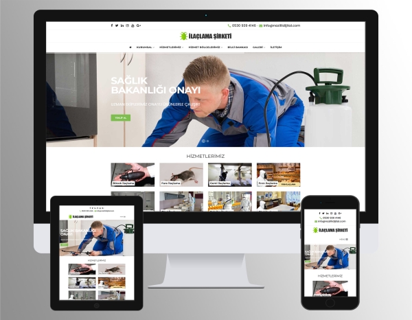 İlaçlama & Haşere Kontrol Web Sitesi Scripti (Bölge Yönetimli)